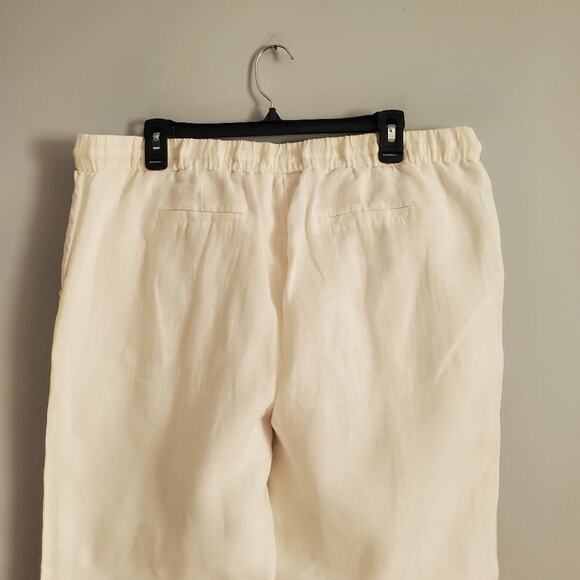 Charter Club White 100% Linen Wide Leg Drawstring Pants XL - Picture 4 of 7